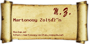 Martonosy Zoltán névjegykártya